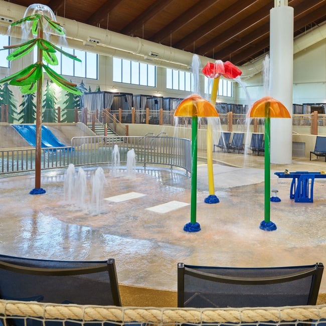 kiddie pool and slides view