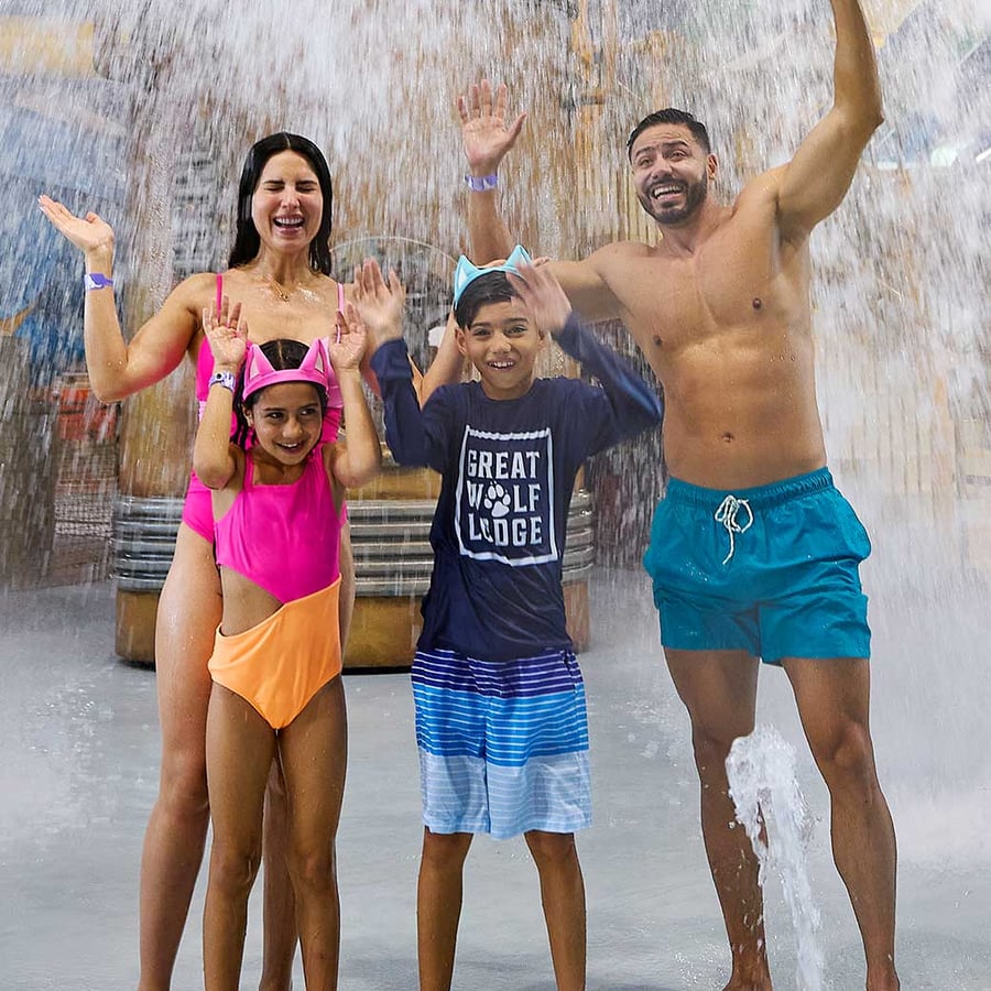 Family enjoying in waterpark