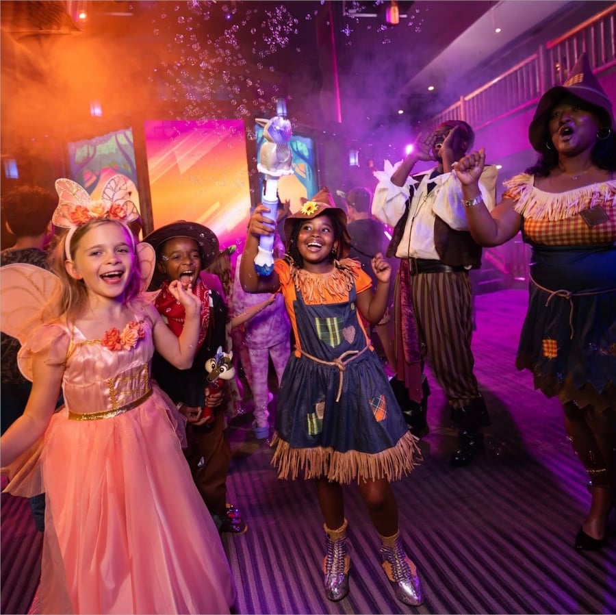 Kids dancing during Halloween party