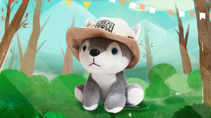 Howlin' Huggable Wolf plush toy