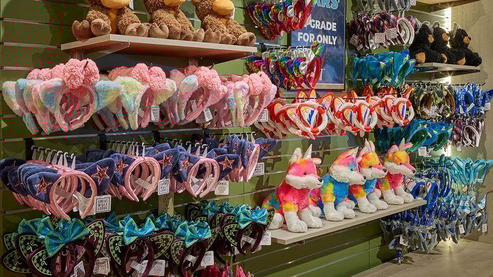 Various wolf ears at Build a Bear workshop