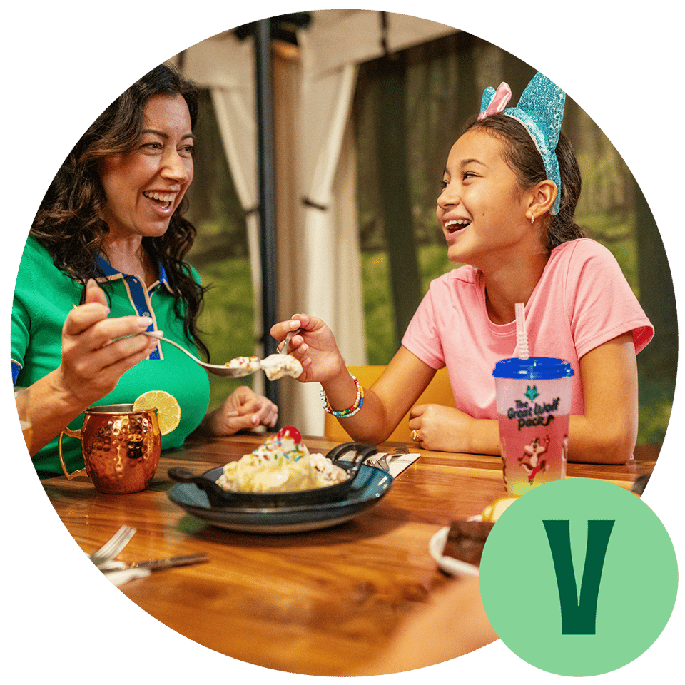 mother daughter eating