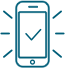 illustration of iphone with checkmark in the middle 