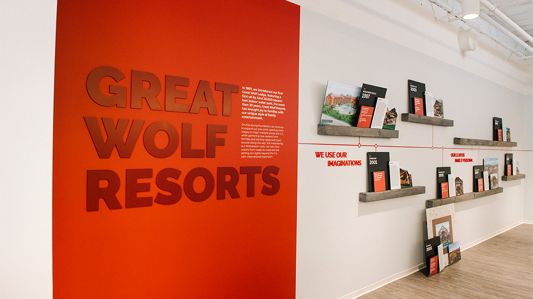 great wolf resort history wall