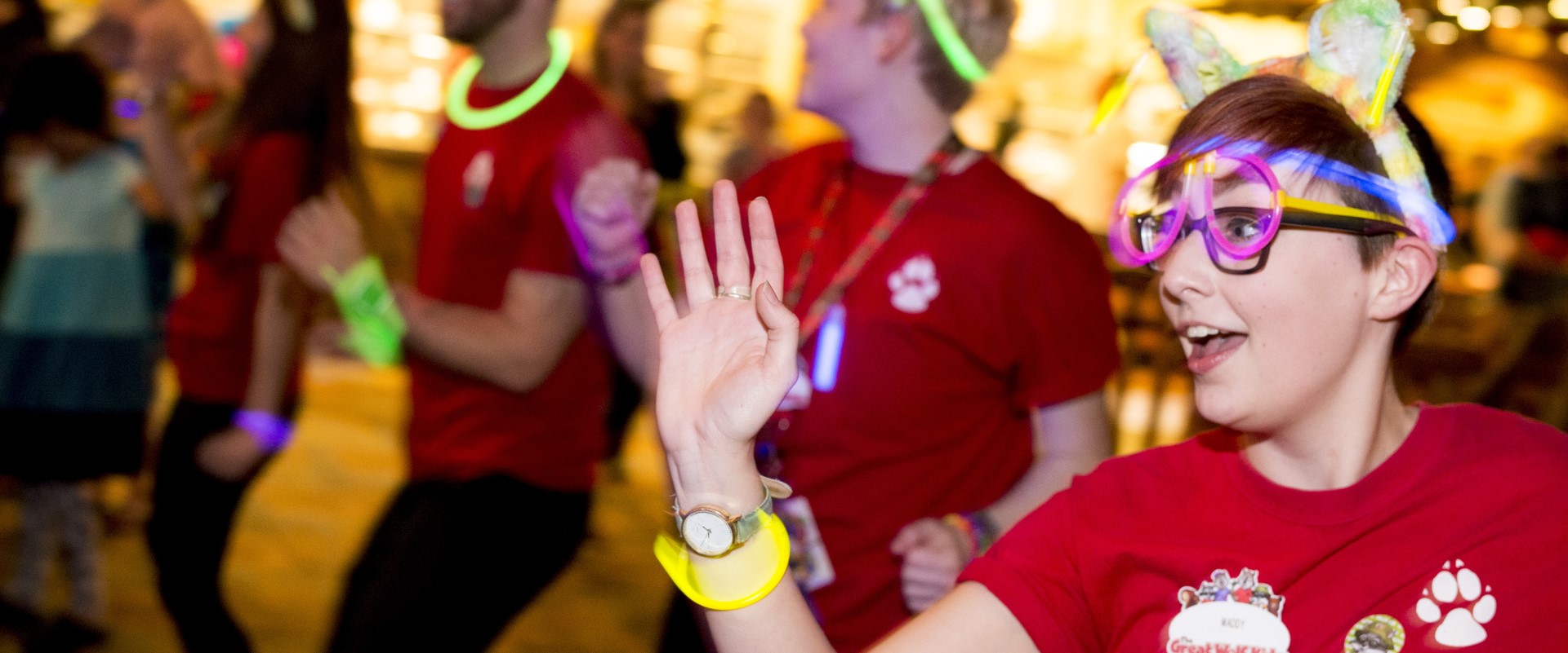 employees enjoying an event
