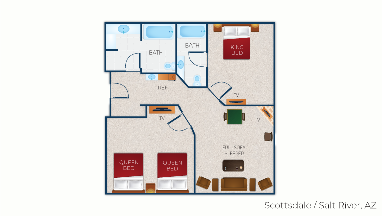 The floorplan for the Grizzly Bear Suite (Standard)
