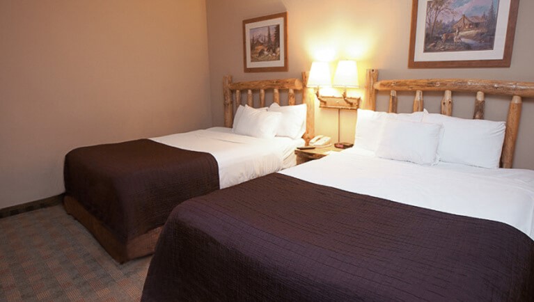 The beds in the Grizzly Bear Suite