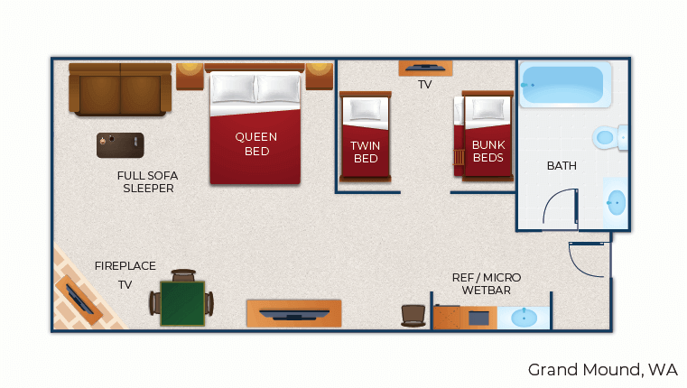The  floor plan for the KidCabin Suite