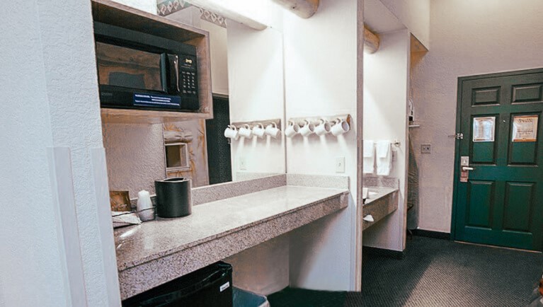 The sink area in the KidKamp Suite
