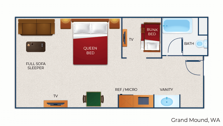 The floorplan for the Kidkamp  Suite