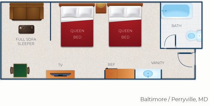 The floorplan for the Family Suite