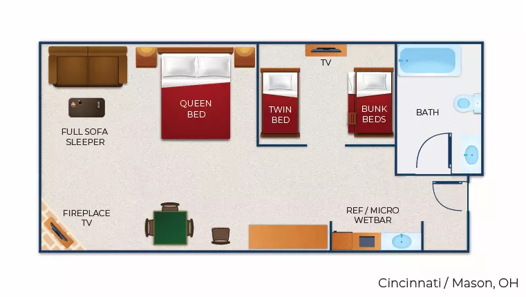 KidCabin Suite (Balcony/Patio) Themed Suite Great Wolf