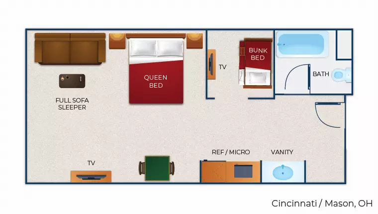 The floor plan for the KidKamp Suite