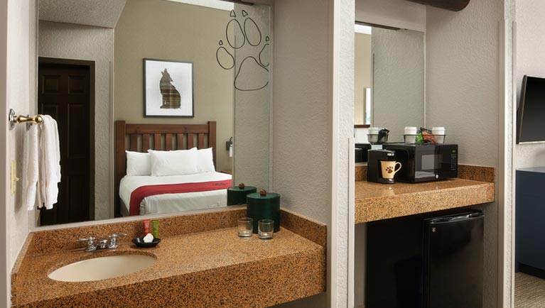 The sink area in the KidKamp Suite