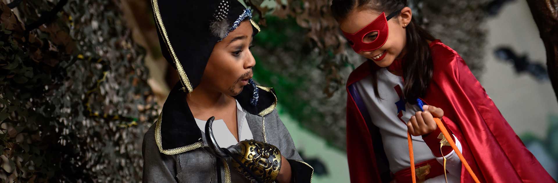 kids dressed up for Halloween