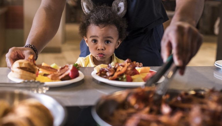 A guest enjoying food 