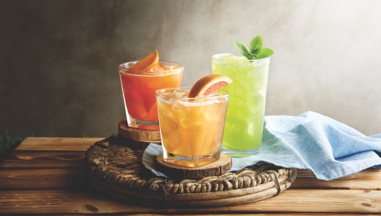 Refreshing drinks at Grizzly Rob's Bar at Great Wolf Lodge indoor water park and resort.
