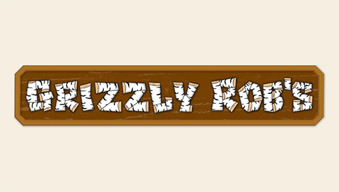 The logo for Grizzly Rob's Bar at Great Wolf Lodge indoor water park and resort.