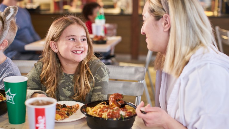 Family enjoying a meal 