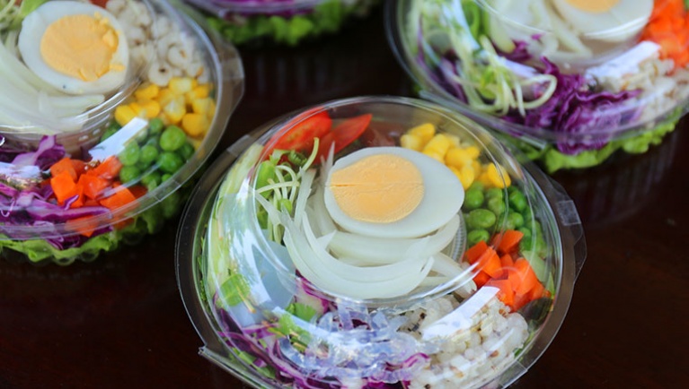 Three packaged salads 