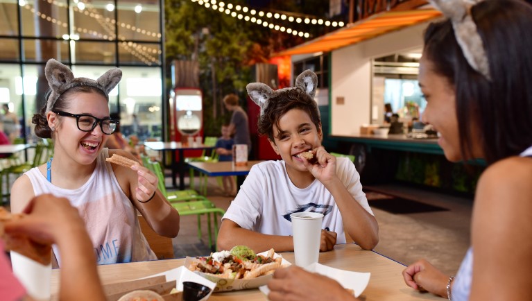 Family enjoying a meal 