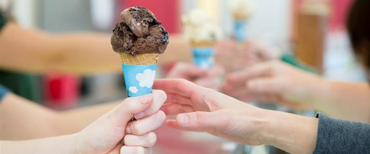 Scoop of icecream at great wolf lodge