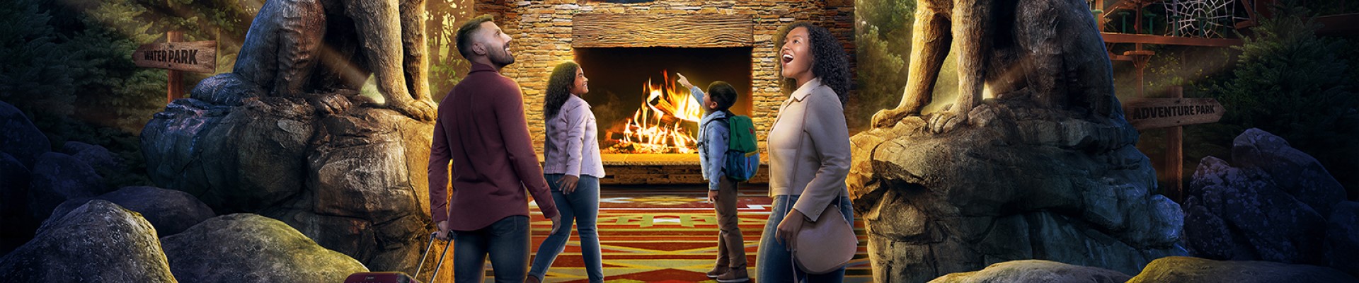 Guests looking at the grand lobby