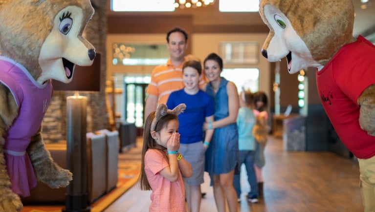 Great wolf characters inside the Great wolf resort