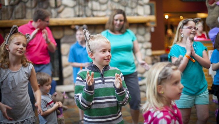 Kids at dance party