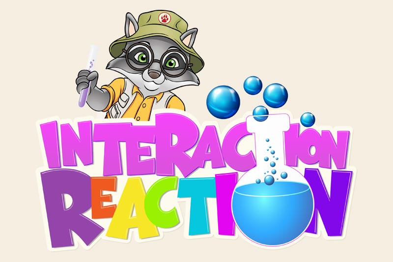 illustration of logo with character conducting science project