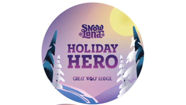 Father in wolf ears holds daughter up