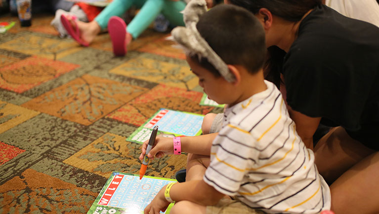 Kids playing Bingo