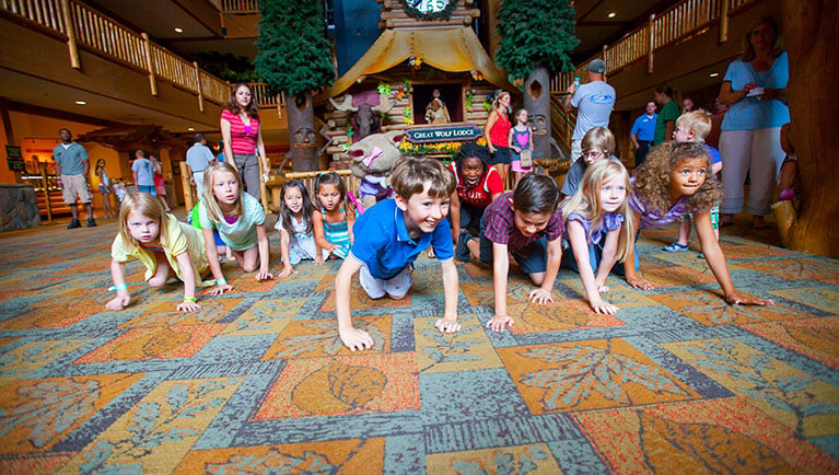 Kids exercising and playing