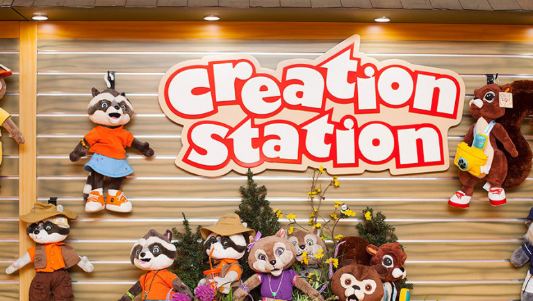 The  Creation Station plush toy store at Great Wolf Lodge indoor water park and resort.