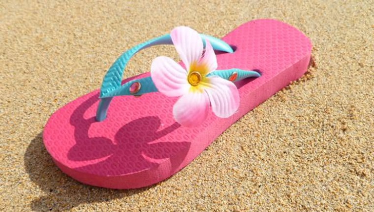 A flip flop available at Sammy's Flip Flop Workshop at Great Wolf Lodge indoor water park and resort.