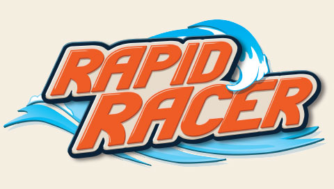 The logo for Rapid Racer at Great Wolf Lodge indoor water park and resort.