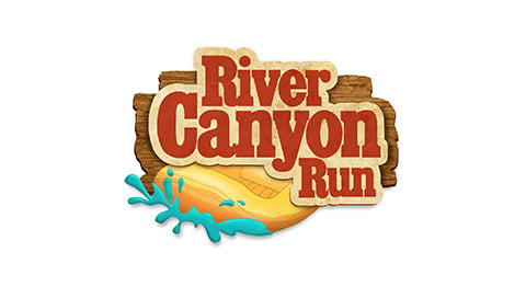 The logo for River Canyon Run at Great Wolf Lodge indoor water park and resort.