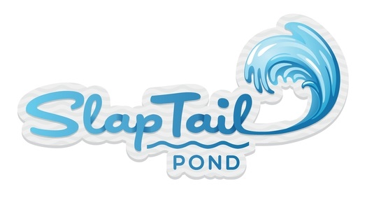 Logo for Slap Tail pond at Great Wolf Lodge indoor water park and resort.