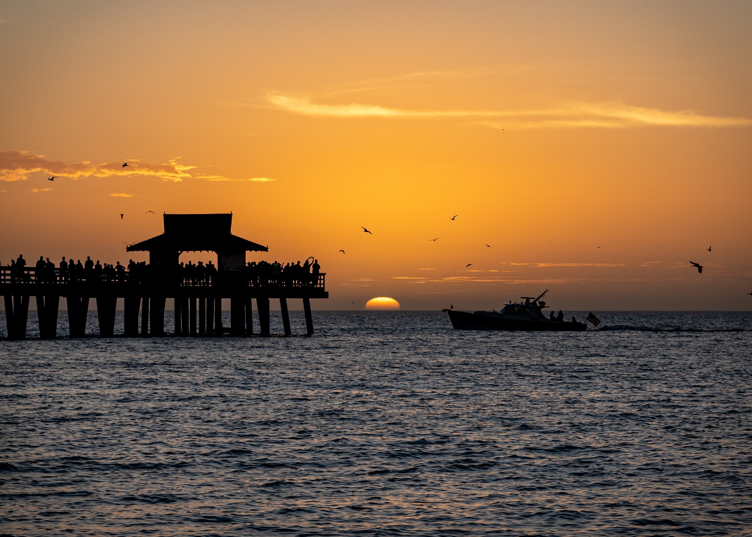 suset at the pier in naples florida