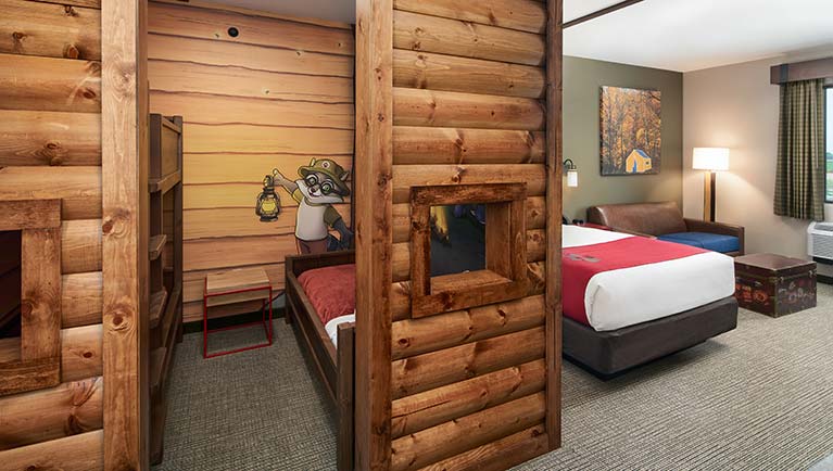 Inside the cabin in the accessible Deluxe KidCabin Suite