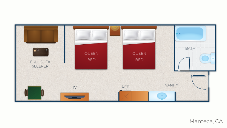 The floorplan for the Family Suite
