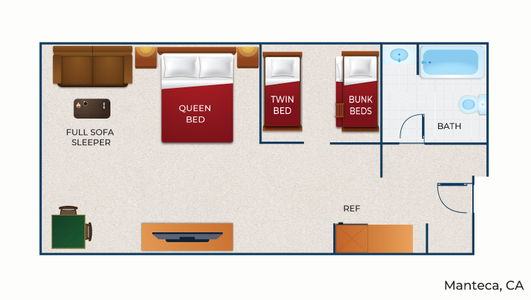 The floorplan of the KidCabin Suite