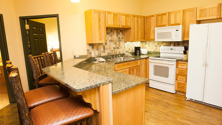 The full kitchen area in the Black Bear Condo