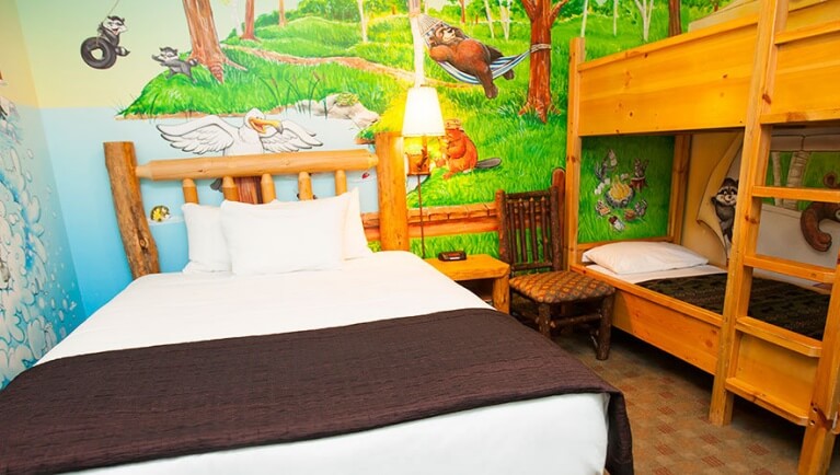 The bed and bunk bends in the Great Frontier Loft Condo