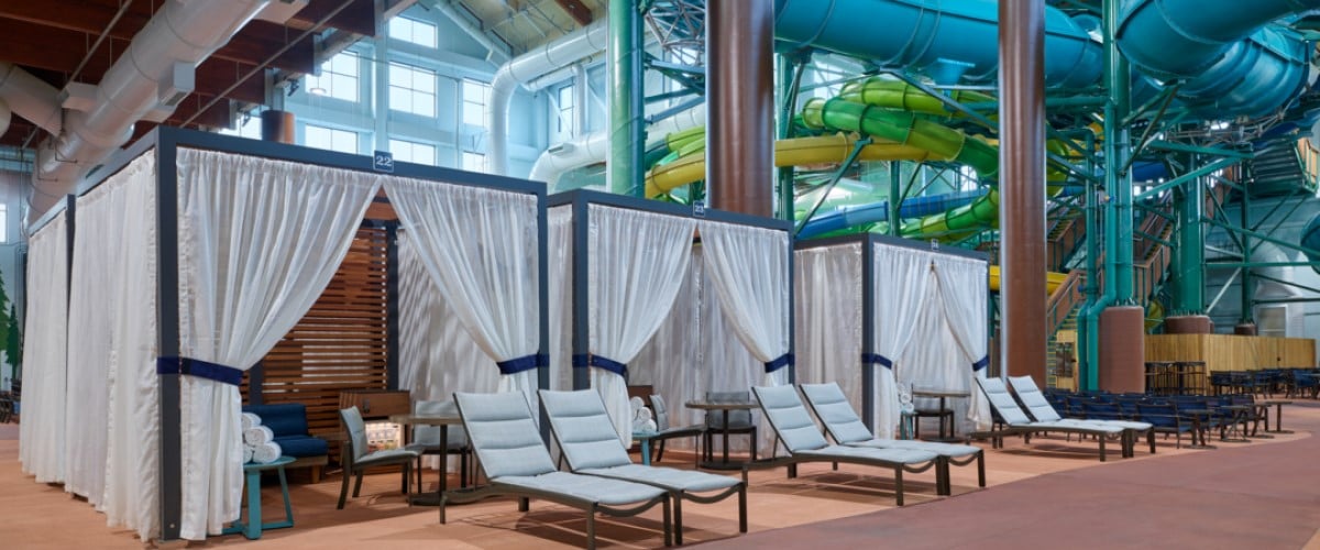 Indoor Grizzly cabana at Great Wolf Lodge indoor water park and resort.