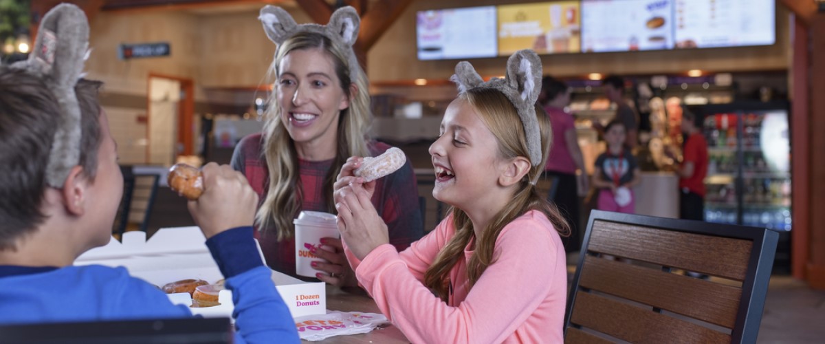 A family enjoys dinner