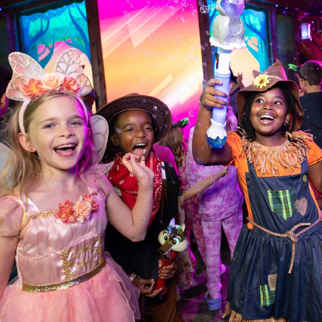 Kids dancing during Halloween party