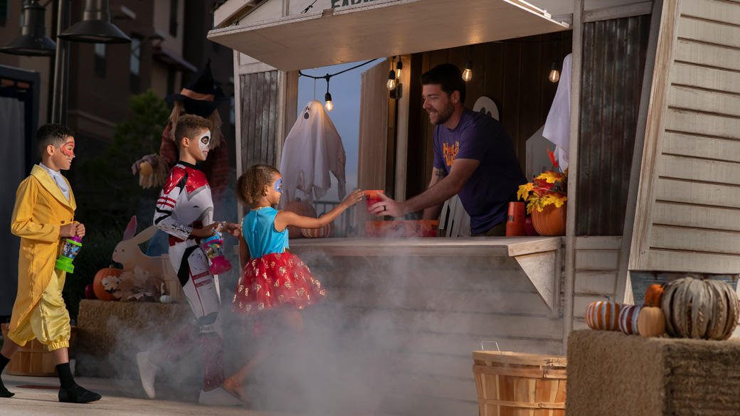 Family enjoying food