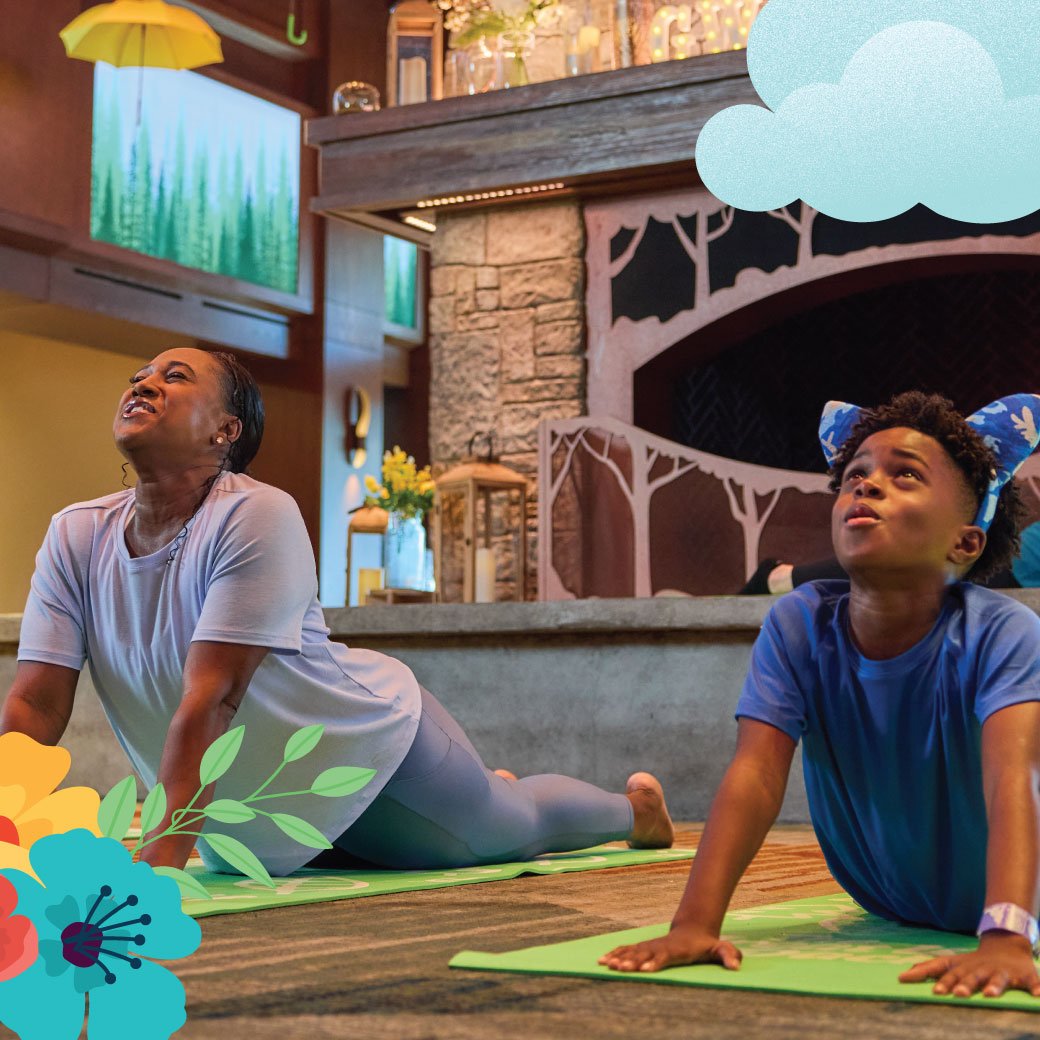 Two kids stretching during yoga activity