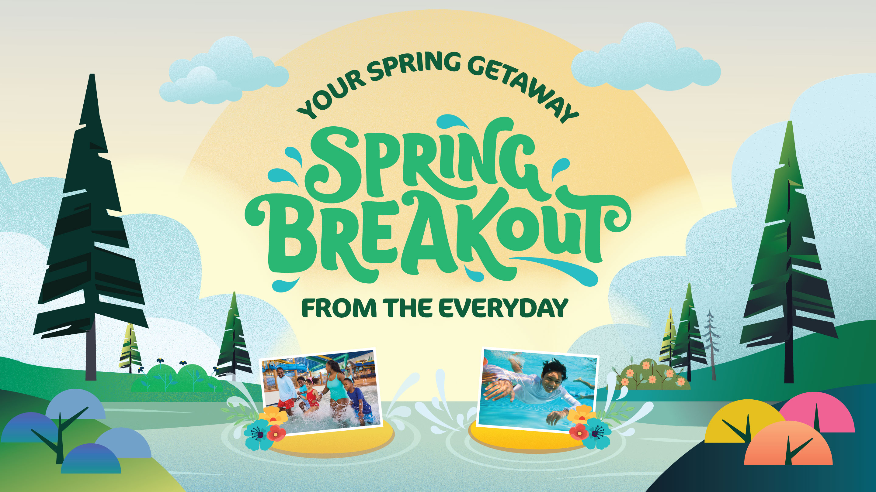 Illustration of Spring breakout at Great Wolf Lodge